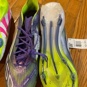 adidas Purple and Neon Green Athletic Shoes F50 Elites